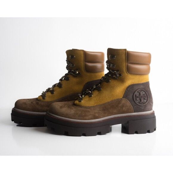 Tory Burch Womens Brown Suede Miller Lug Hiker Boots US 9 EU 39 New w Box - Picture 5 of 8